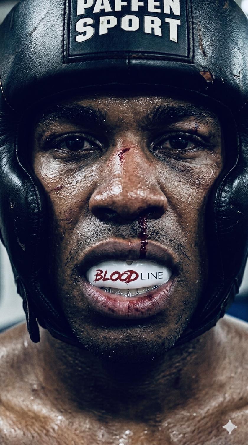 Boxer mit BLOODLINE Mundschutz